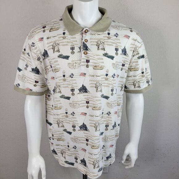 Cotton Traders Sport Military Theme Cotton Polo - Picture 1 of 7